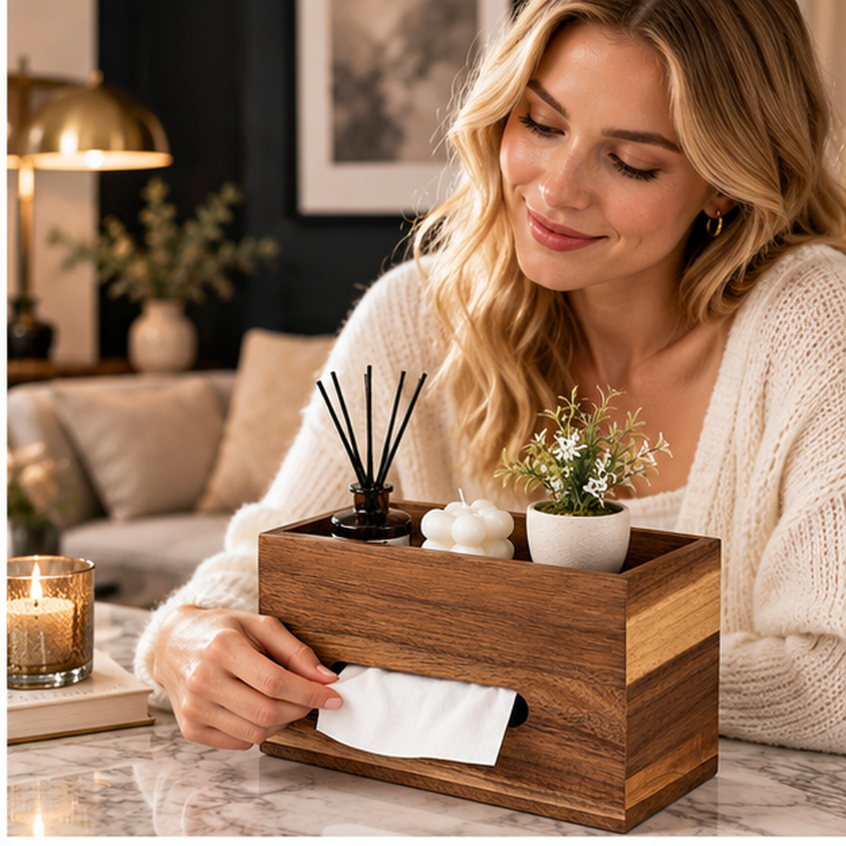 Wooden Desktop Storage Box