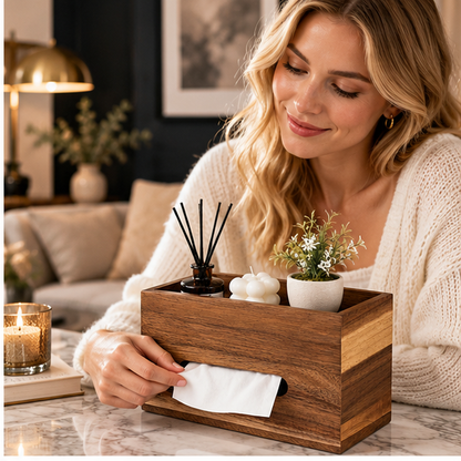 Wooden Desktop Storage Box