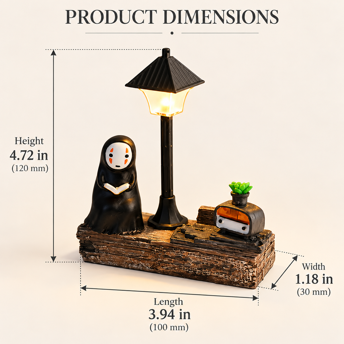 Faceless Man Reading Book Resin Night Lighting