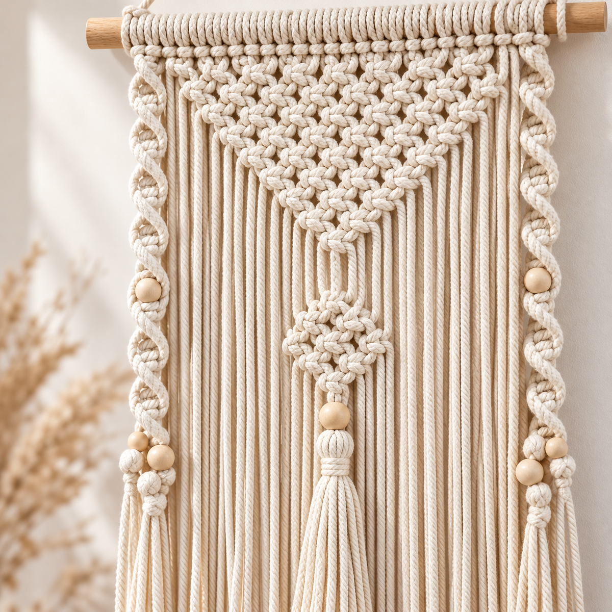 Nordic Geometric Cotton Tapestry