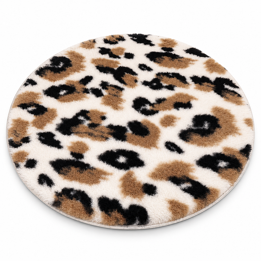 Marble Round Brown Pattern Area Rug