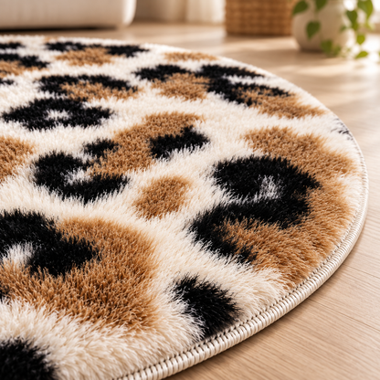 Marble Round Brown Pattern Area Rug